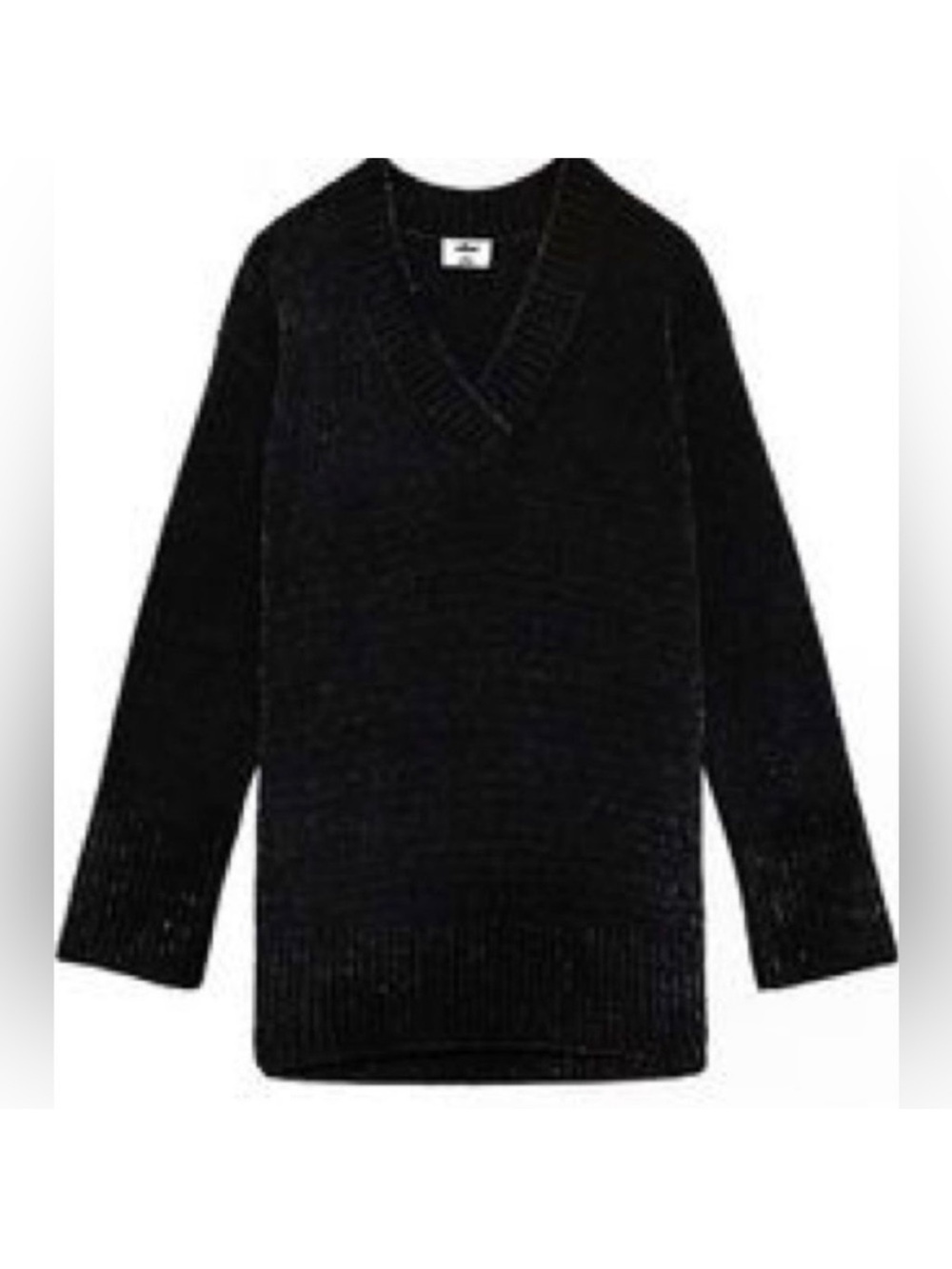 NWT Wilfred Violetta Chenille Knit Plush Long Oversized Sweater Black